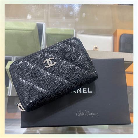 chanel passport holder uk|Chanel card holder zip wallet.